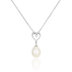 Collier Miley Argent Blanc Perle De Culture