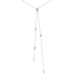 Collier De Dos Indigo Argent Perle De Culture Oxyde