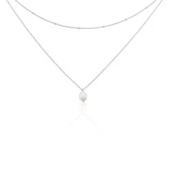 Collier Savino Argent Perle De Culture
