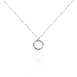 Collier Ambroisie Argent Blanc Oxyde De Zirconium