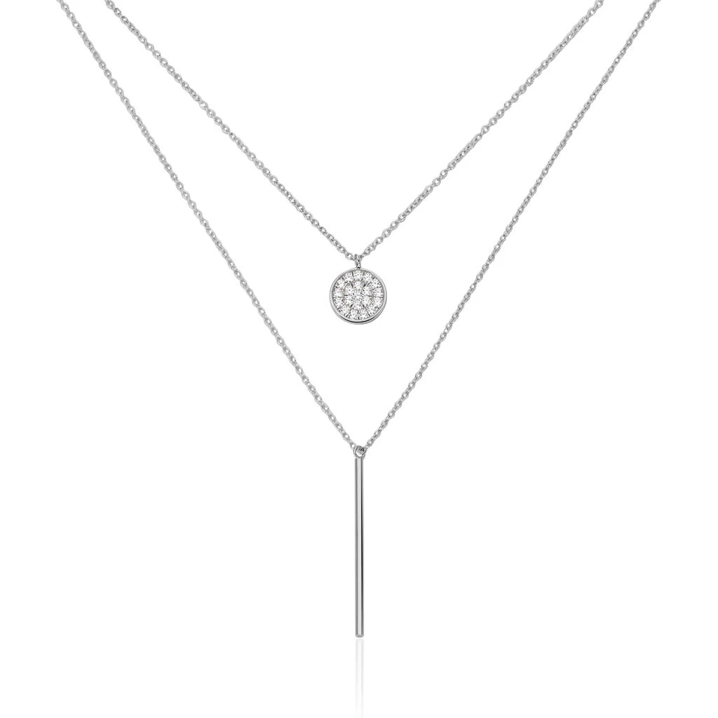 Collier Manna Argent Blanc Oxyde De Zirconium 3 Collier Manna Argent Blanc Oxyde De Zirconium