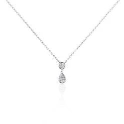 Collier Aletha Argent Blanc Oxyde De Zirconium