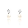 Boucles D'oreilles Pendantes Shirine Argent Perle De Culture Et Oxyde