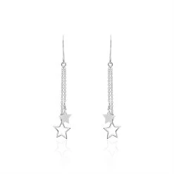 Boucles D'oreilles Pendantes Juliette Argent Blanc