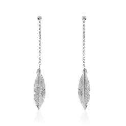 Boucles D'oreilles Pendantes Euriell Argent Blanc