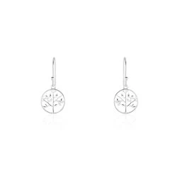 Boucles D'oreilles Pendantes Mely Argent Blanc