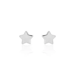 Boucles D'oreilles Puces Astre Argent Blanc