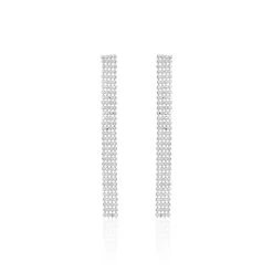 Boucles D'oreilles Pendantes Capucine Argent Blanc