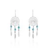 Boucles D'oreilles Pendantes Anoki Argent Blanc