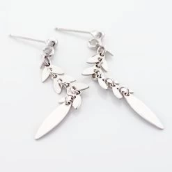 Boucles D'oreilles Pendantes Auxanne Argent Blanc 8 Boucles D'oreilles Pendantes Auxanne Argent Blanc -Bijouterie primée. FAOFBW00WC view2