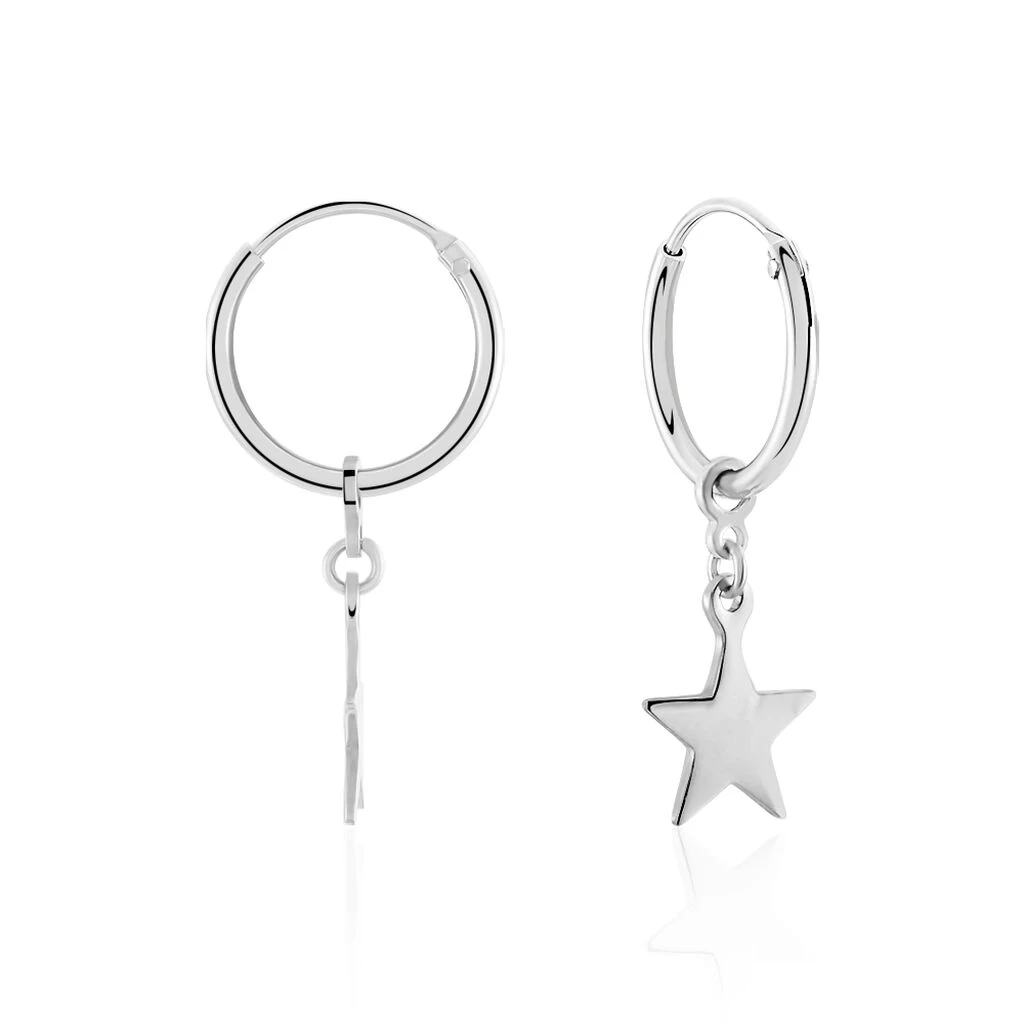 Créoles Elvyn Argent Blanc 3 Créoles Elvyn Argent Blanc