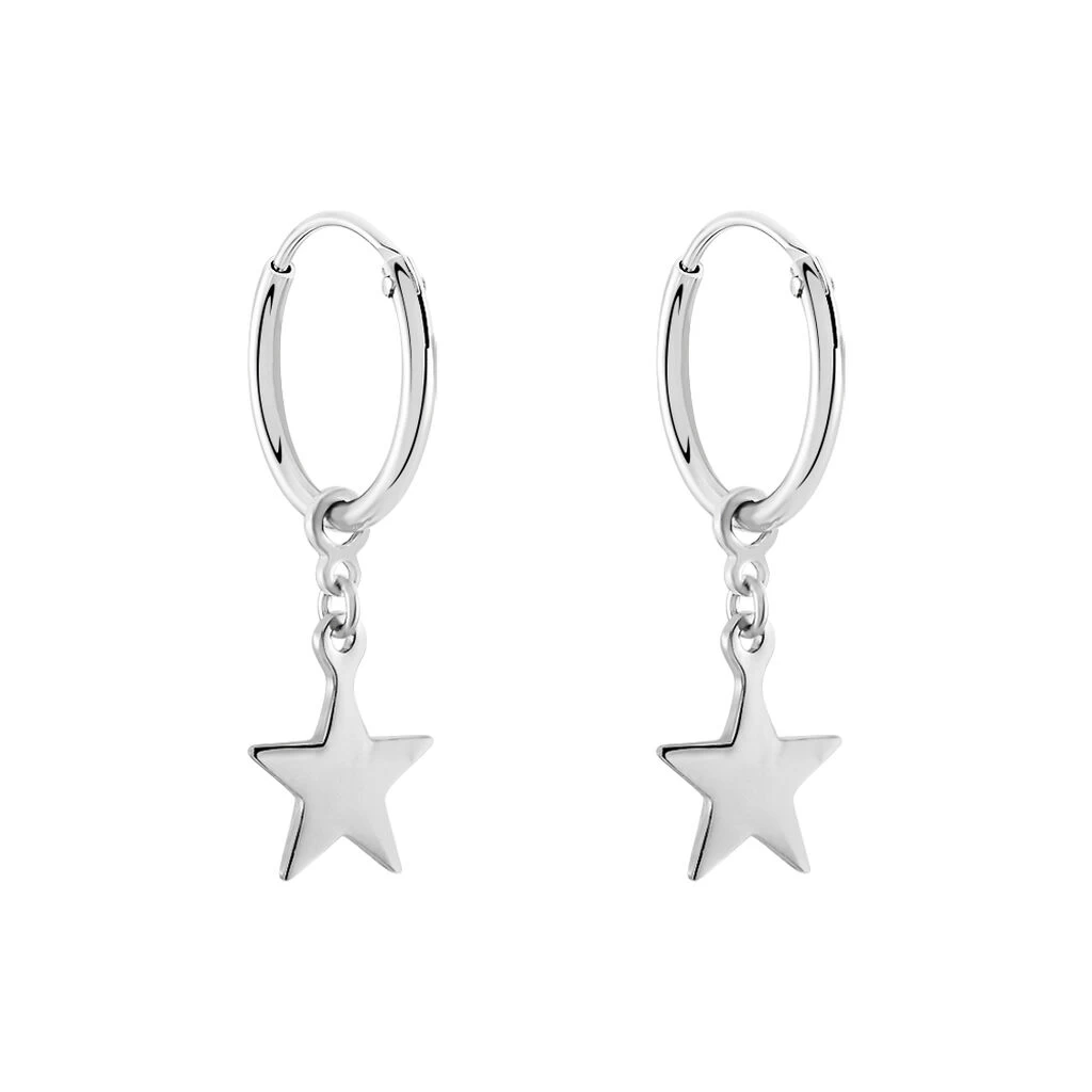 Créoles Elvyn Argent Blanc 4 Créoles Elvyn Argent Blanc – Image 2