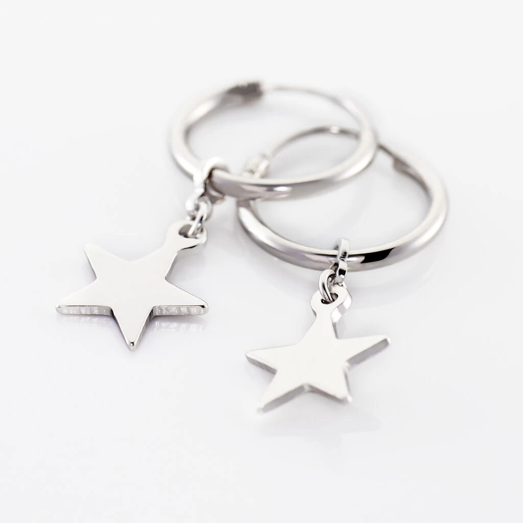 Créoles Elvyn Argent Blanc 5 Créoles Elvyn Argent Blanc – Image 3