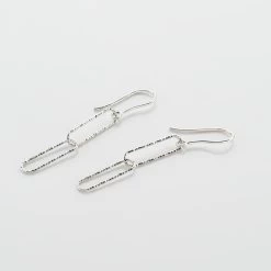 Boucles D'oreilles Pendantes Chiarina Argent Blanc -Bijouterie primée. FAOFBW014Z view2