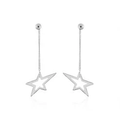 Boucles D'oreilles Pendantes Eloisa Argent Blanc