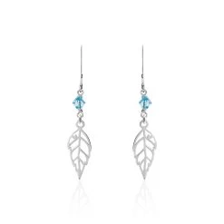 Boucles D'oreilles Pendantes Angelika Argent Blanc Pierre De Synthese