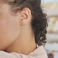 Boucles D'oreilles Puces Dmitri Argent Blanc Oxyde De Zirconium 9 Boucles D'oreilles Puces Dmitri Argent Blanc Oxyde De Zirconium -Bijouterie primée. FAOFBZB180 model0