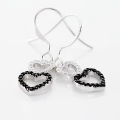 Boucles D'oreilles Pendantes Lio Argent Blanc Oxyde De Zirconium -Bijouterie primée. FAOFBZD260 view2