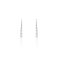 Boucles D'oreilles Pendantes Lauren Argent Blanc Oxyde De Zirconium