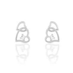 Boucles D'oreilles Puces Roma Argent Blanc Oxyde De Zirconium