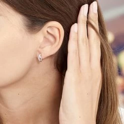 Boucles D'oreilles Pendantes Ange-line Argent Blanc Oxyde De Zirconium -Bijouterie primée. FAOFBZW0KC model0