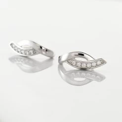 Boucles D'oreilles Pendantes Ange-line Argent Blanc Oxyde De Zirconium -Bijouterie primée. FAOFBZW0KC view2