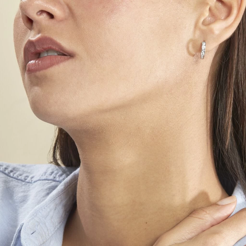 Créoles Anne-sixtine Argent Blanc Oxyde De Zirconium 6 Créoles Anne-sixtine Argent Blanc Oxyde De Zirconium – Image 4