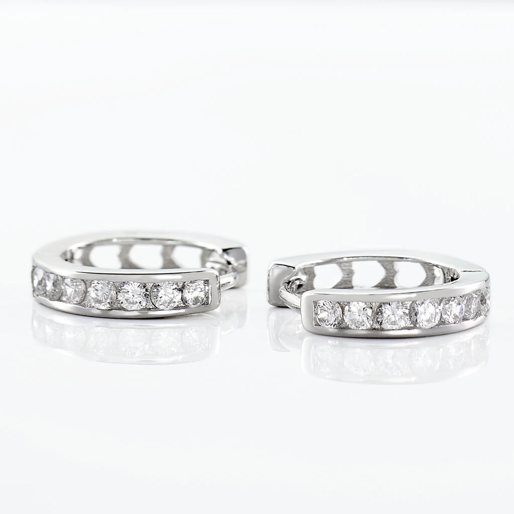 Créoles Anne-sixtine Argent Blanc Oxyde De Zirconium 5 Créoles Anne-sixtine Argent Blanc Oxyde De Zirconium – Image 3