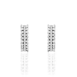 Créoles Sophie Rondes Argent Blanc Oxyde De Zirconium -Bijouterie primée. FAOFBZW0KS view1