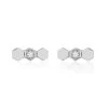 Boucles D'oreilles Puces Onaissa Argent Blanc Oxyde De Zirconium