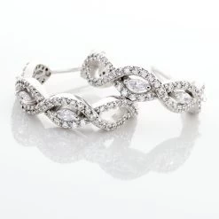 Créoles Elvera Rondes Argent Blanc Oxyde De Zirconium -Bijouterie primée. FAOFBZW1M0 view2