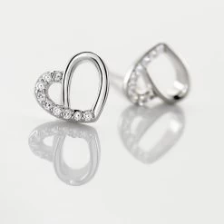 Boucles D'oreilles Puces Dorthea Argent Blanc Oxyde De Zirconium -Bijouterie primée. FAOFBZW1M6 view2