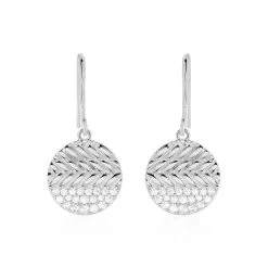 Boucles D'oreilles Pendantes Argent Henrick Oxydes De Zirconium