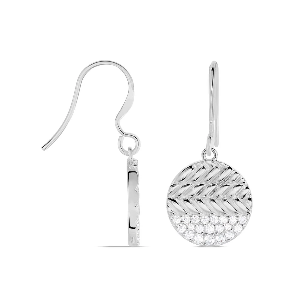 Boucles D'oreilles Pendantes Argent Henrick Oxydes De Zirconium 4 Boucles D'oreilles Pendantes Argent Henrick Oxydes De Zirconium – Image 2