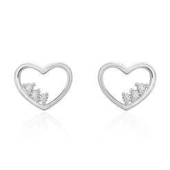 Boucles D'oreilles Puces Argent Blanc Shelan Oxydes De Zirconium