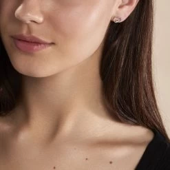 Boucles D'oreilles Puces Argent Blanc Shelan Oxydes De Zirconium -Bijouterie primée. FAOFBZW1QN model0