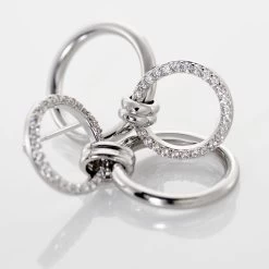 Boucles D'oreilles Pendantes Colas Argent Blanc Oxyde De Zirconium -Bijouterie primée. FAOFBZW1SD view2