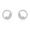 Boucles D'oreilles Puces Argent Blanc Ursine Oxydes De Zirconium