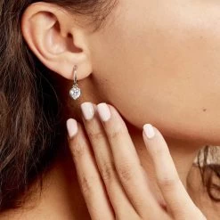 Créoles Argent Blanc Dahud Oxydes De Zirconium -Bijouterie primée. FAOFBZW1TP model0