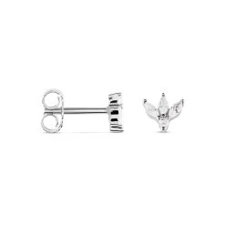 Boucles D'oreilles Puces Argent Blanc Ursinin Oxydes De Zirconium -Bijouterie primée. FAOFBZW1US view1