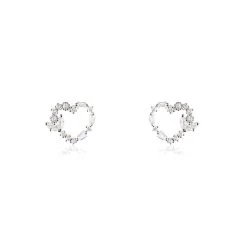 Boucles D'oreilles Puces Argent Blanc Valerijs Oxydes De Zirconium