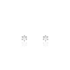 Boucles D'oreilles Puces Allison Argent Blanc Oxyde De Zirconium