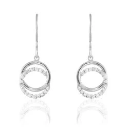 Boucles D'oreilles Pendantes Circus Argent Blanc Oxyde De Zirconium