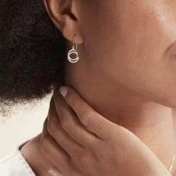 Boucles D'oreilles Pendantes Circus Argent Blanc Oxyde De Zirconium -Bijouterie primée. FAOFBZW858 model0