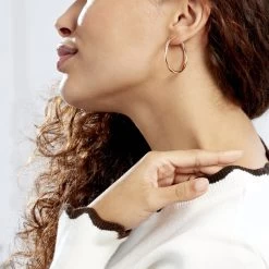 Créoles Anne Lisse Argent Rose 9 Créoles Anne Lisse Argent Rose -Bijouterie primée. FAOFRW0133 model0