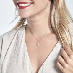 Pendentif Meylin Argent Blanc -Bijouterie primée. FAPFBW0264 model0