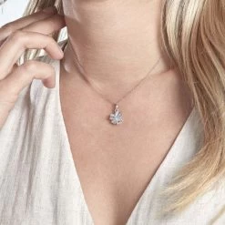 Pendentif Meylin Argent Blanc -Bijouterie primée. FAPFBW0264 model1