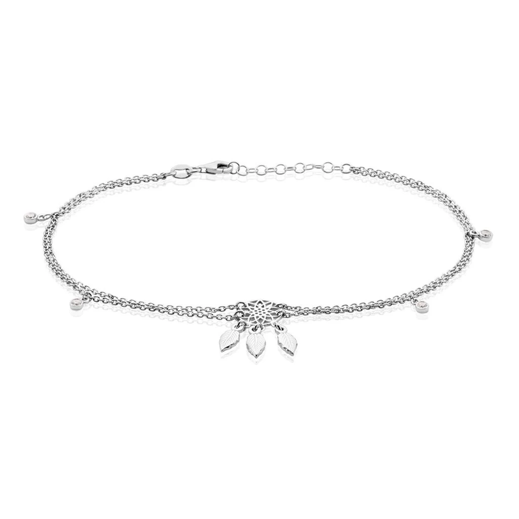 Chaîne De Cheville Argent Blanc Tangui Oxydes De Zirconium 3 Chaîne De Cheville Argent Blanc Tangui Oxydes De Zirconium