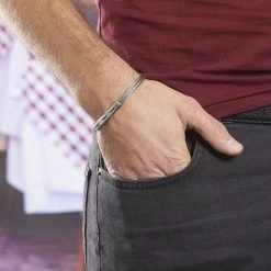 Bracelet Victor Acier Blanc 7 Bracelet Victor Acier Blanc -Bijouterie primée. FIBHBW0645 model0