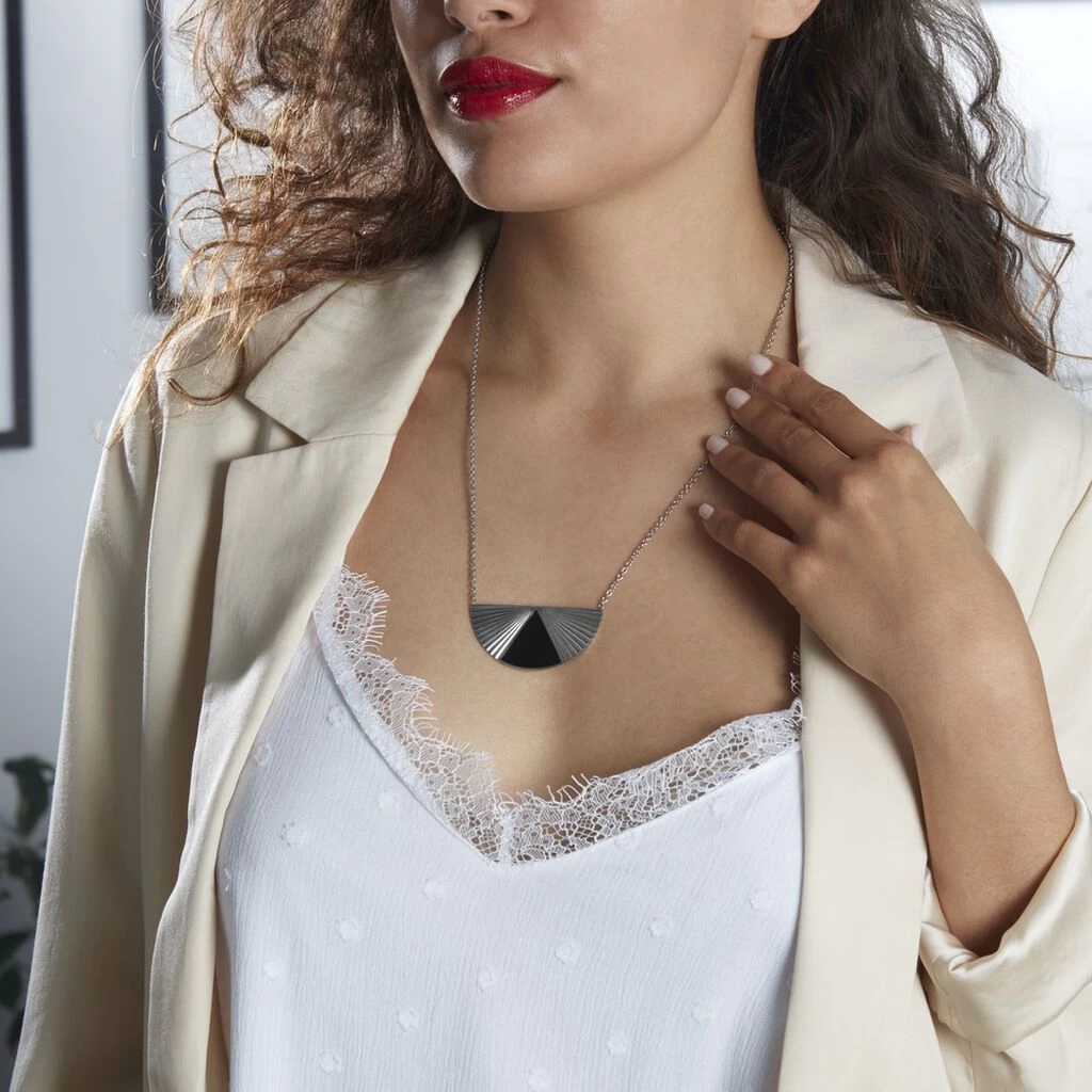 Collier Acier Blanc Sunshine 5 Collier Acier Blanc Sunshine – Image 3